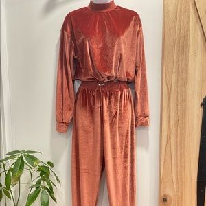 Topshop Velour Jump Suit